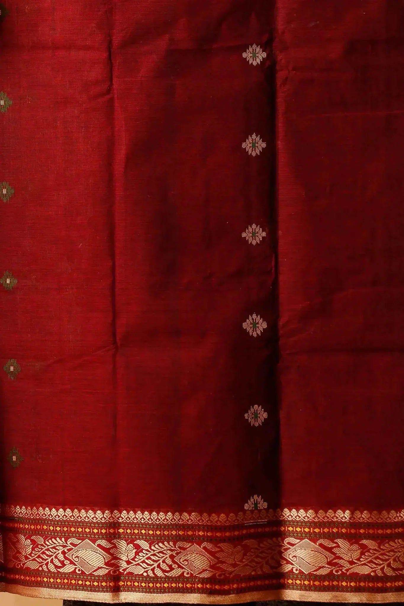 Chocolate Brown- Bengal Handloom Traditional Cotton Saree