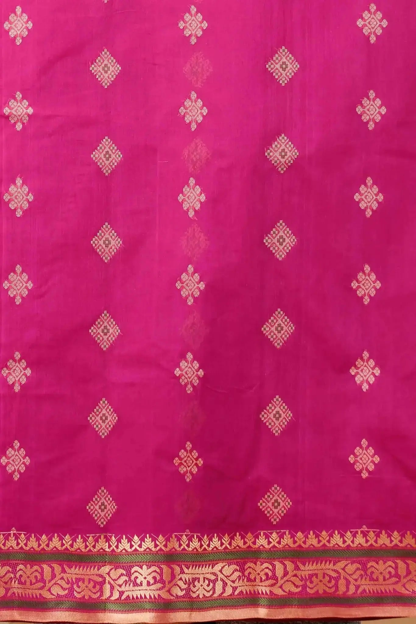 Purplish Red- Pure Cotton Bengal Handloom Traditional Handwoven Indian Saree