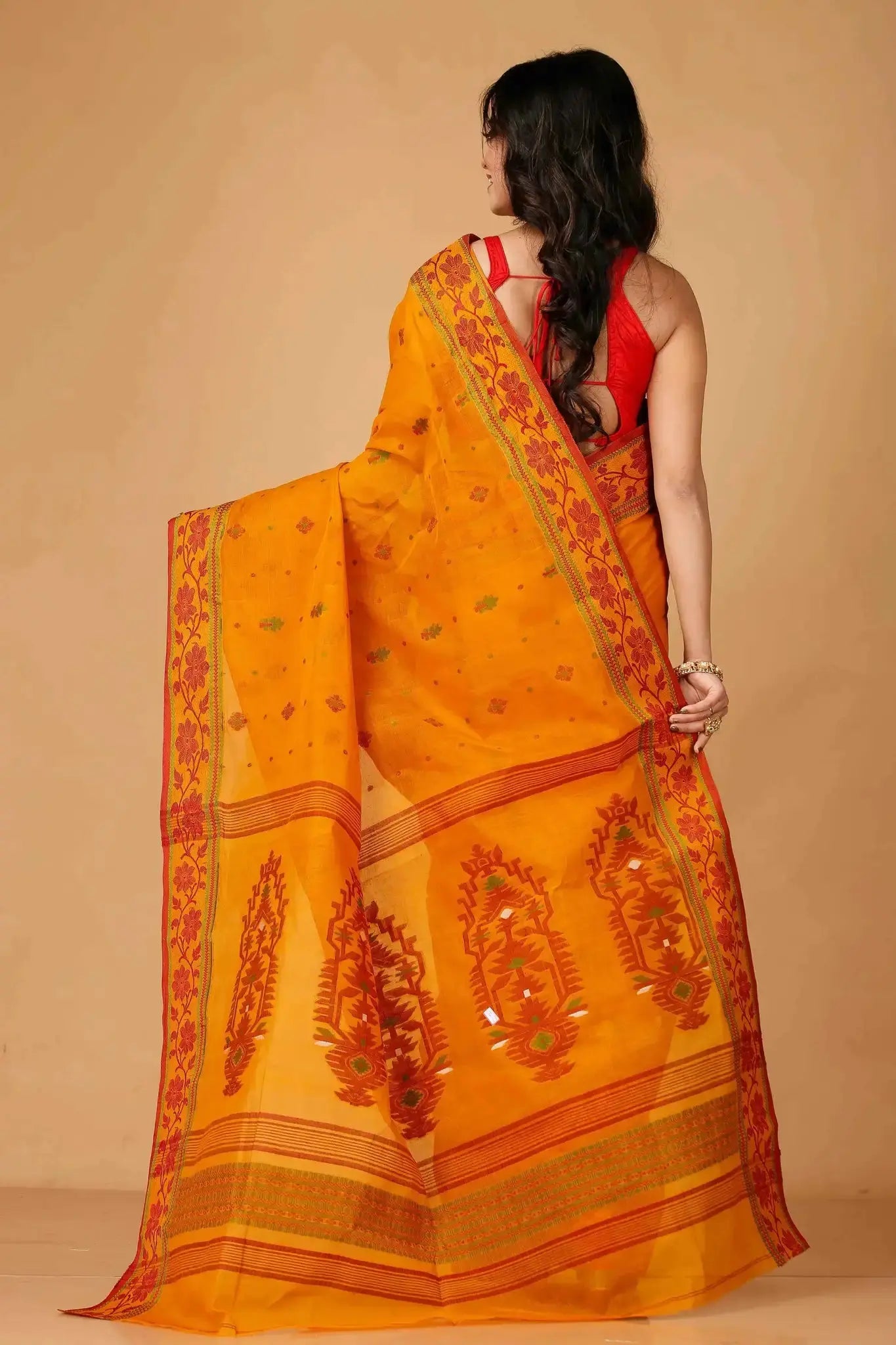 Mango- Bengal Handloom Cotton Traditional Tant Saree