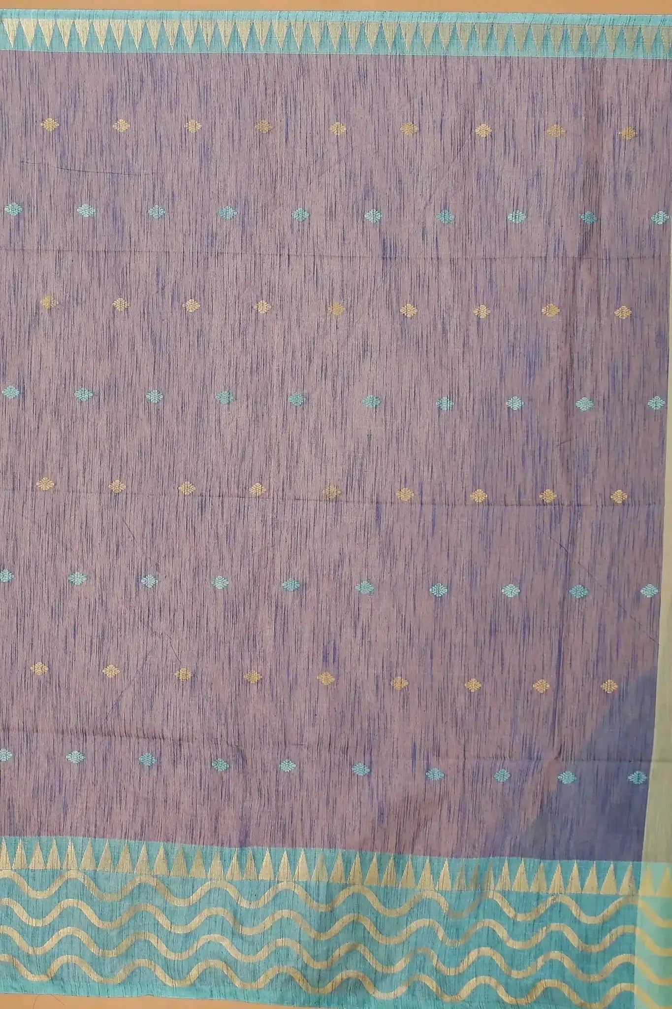 Bellu Cotton Saree – Fancy Mix Design with Blouse Piece Mist Blue