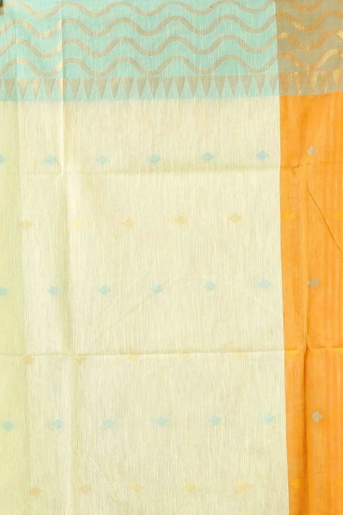 Bellu Cotton Saree – Fancy Mix Design with Blouse Piece Mist Blue