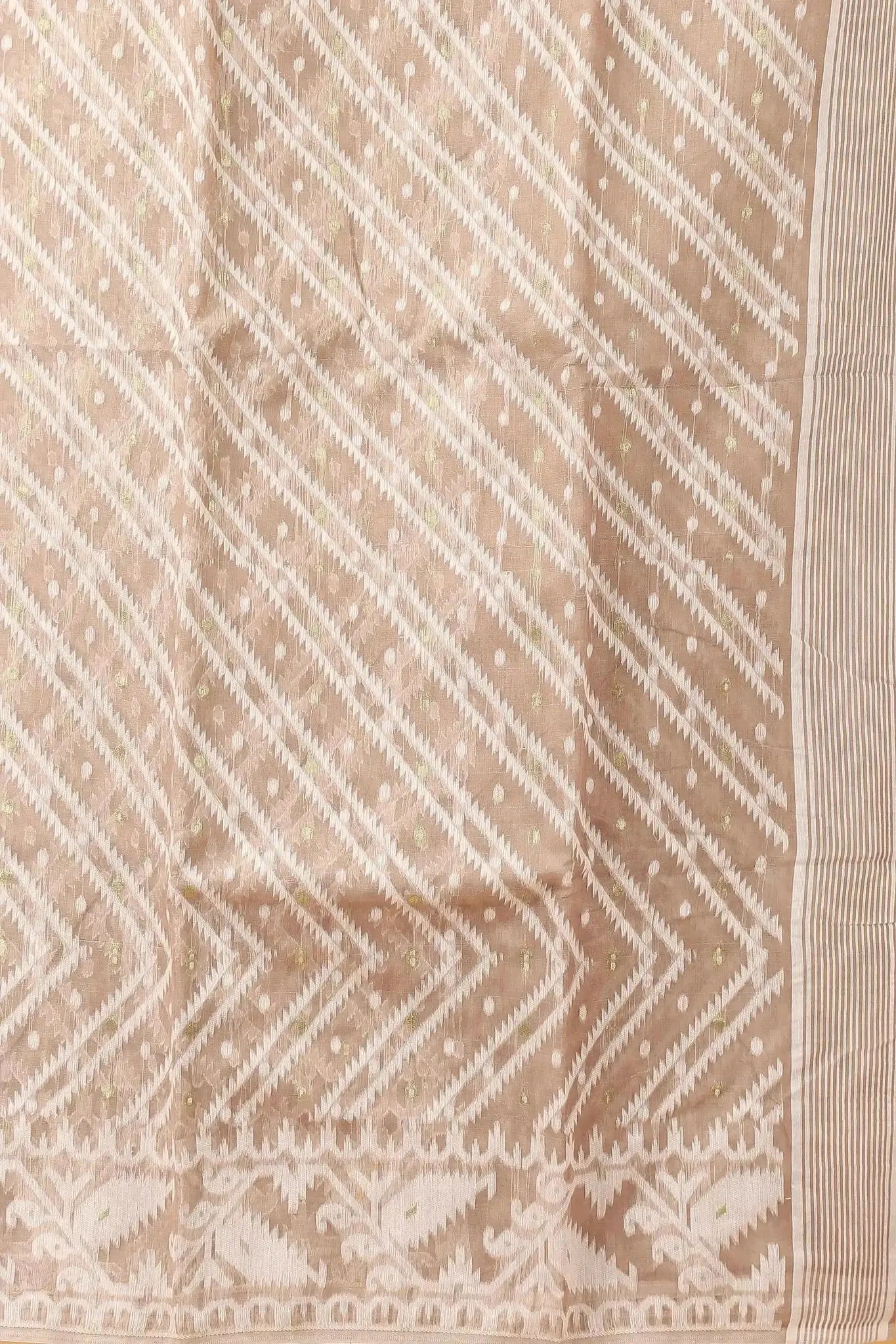 Rose Gold- Bengal Handloom Graceful Soft Cotton Jamdani Saree