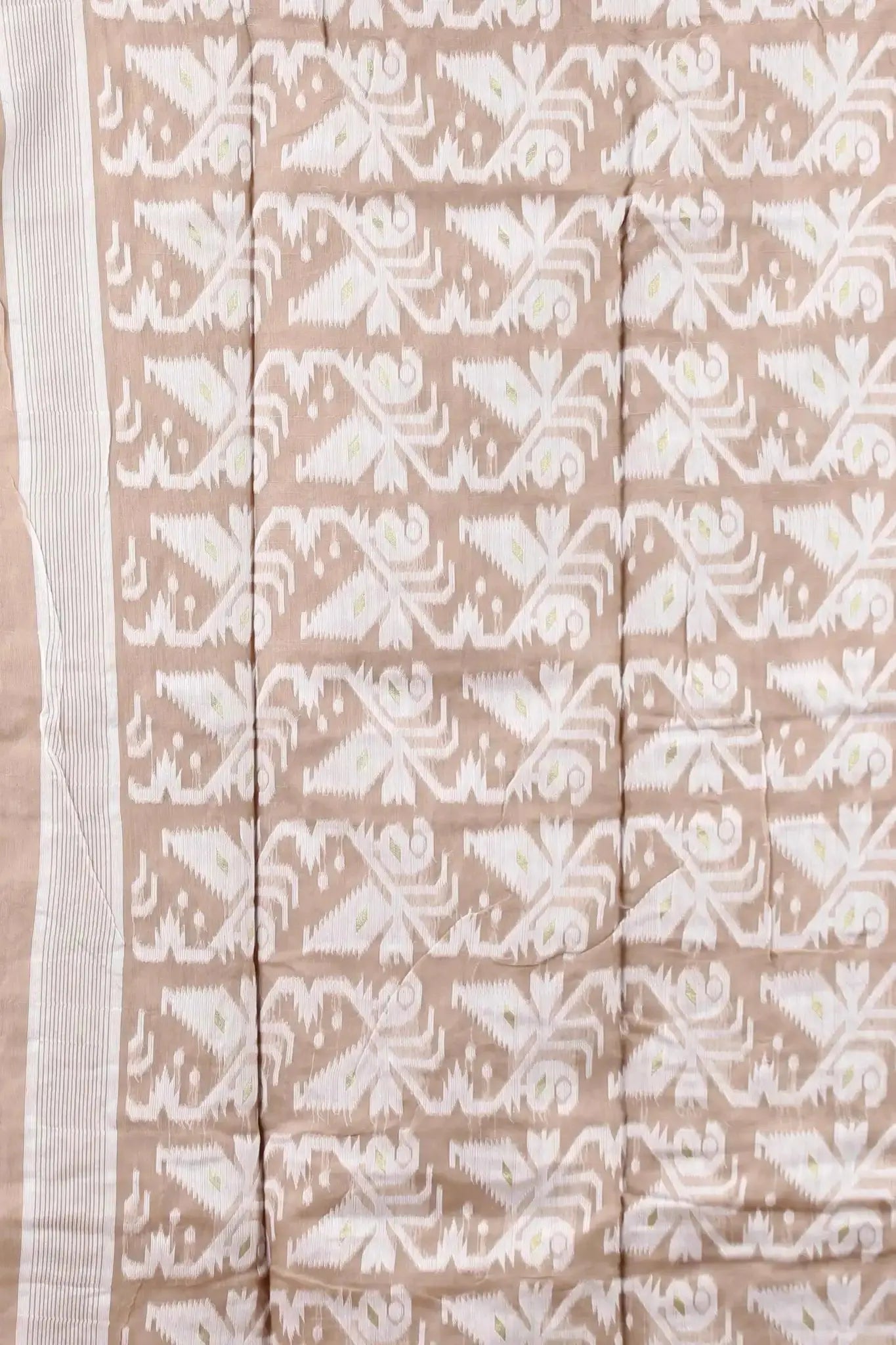 Pinkish Grey- Bengal Handloom Traditional Wear Soft Jamdani Saree