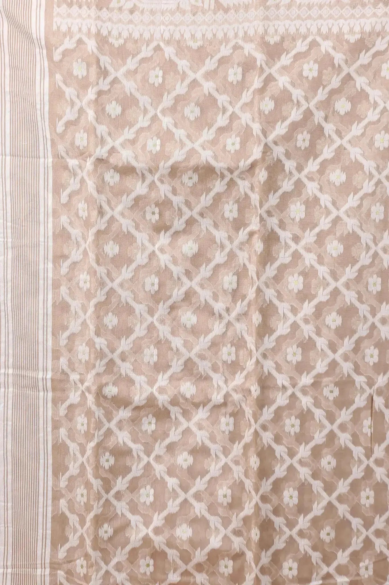 Rodeo Dust- Bengal Handloom Traditional Wear Soft Jamdani Saree