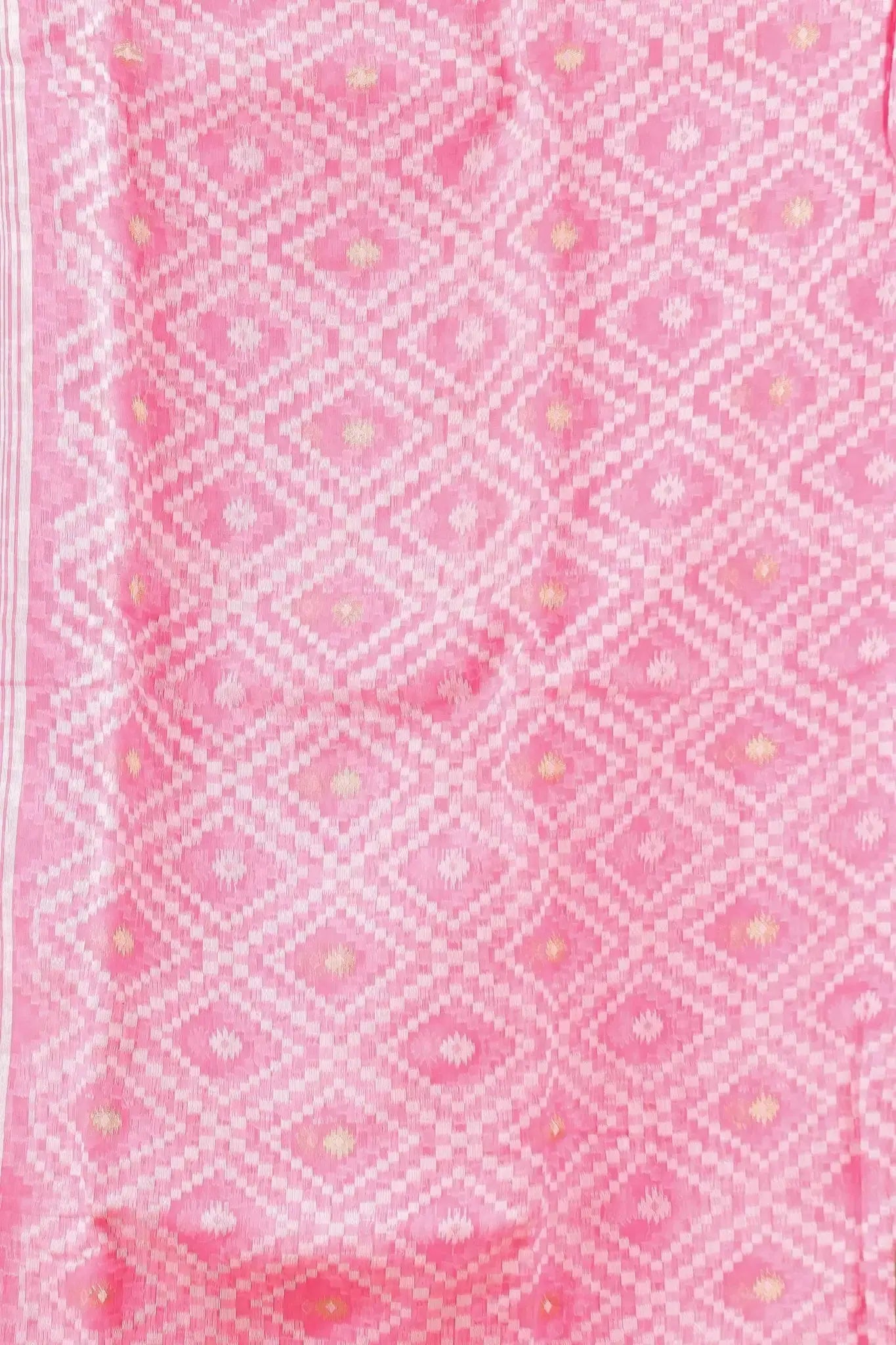 Rose Pink Bengal Handloom Soft Jamdani Saree