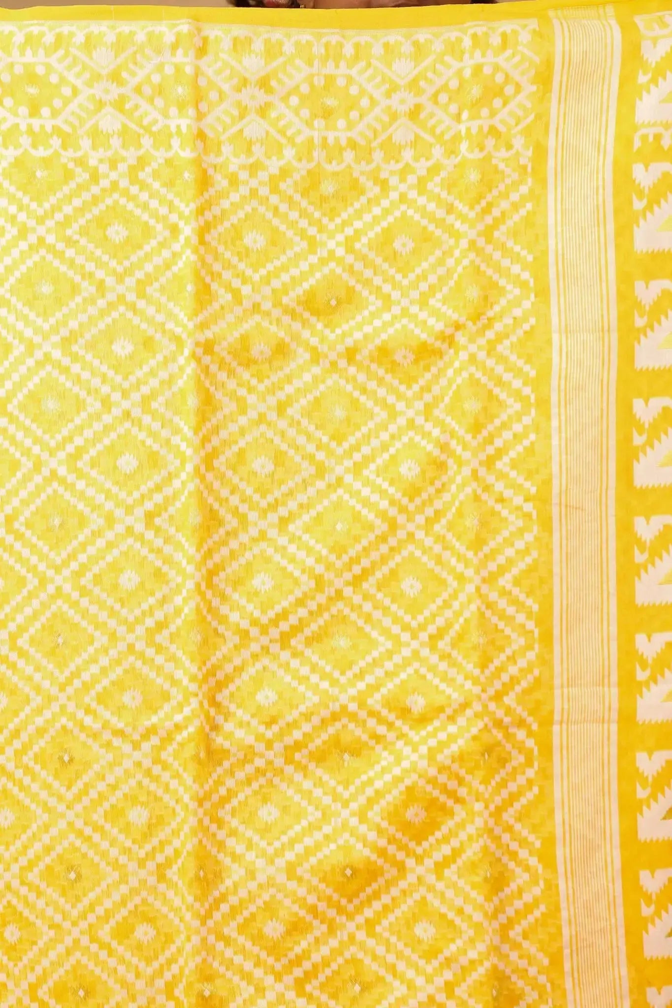 Saffron Mango Bengal Handloom Soft Jamdani Saree