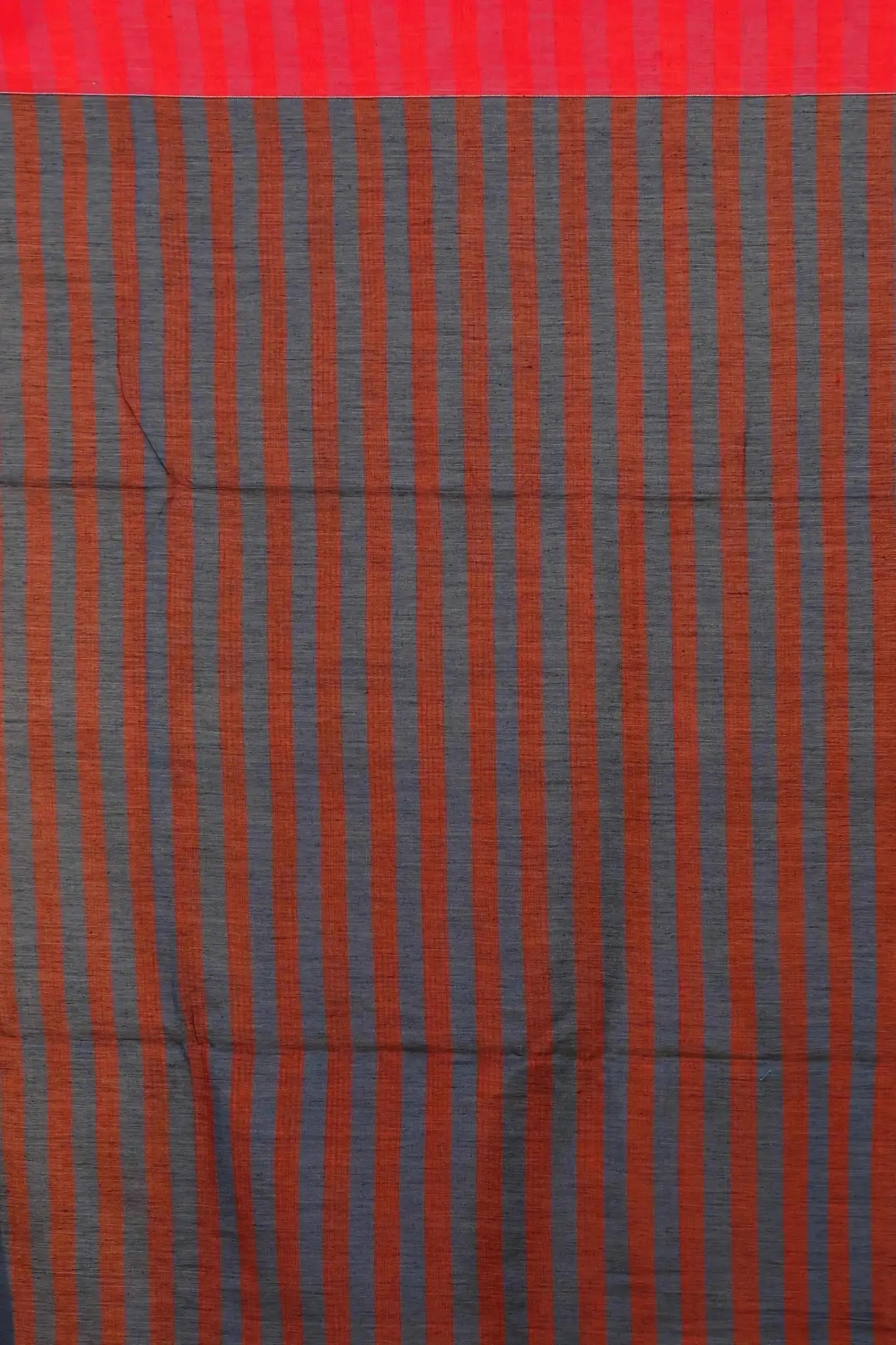 Traditional Navy Blue Manipuri Cotton Handloom Saree With Rich Red Border