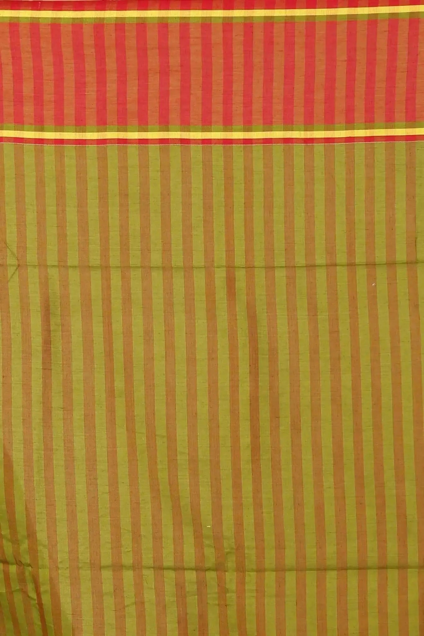 Green & Red- Traditional Motifs Graceful Handwoven Manipuri Cotton Saree