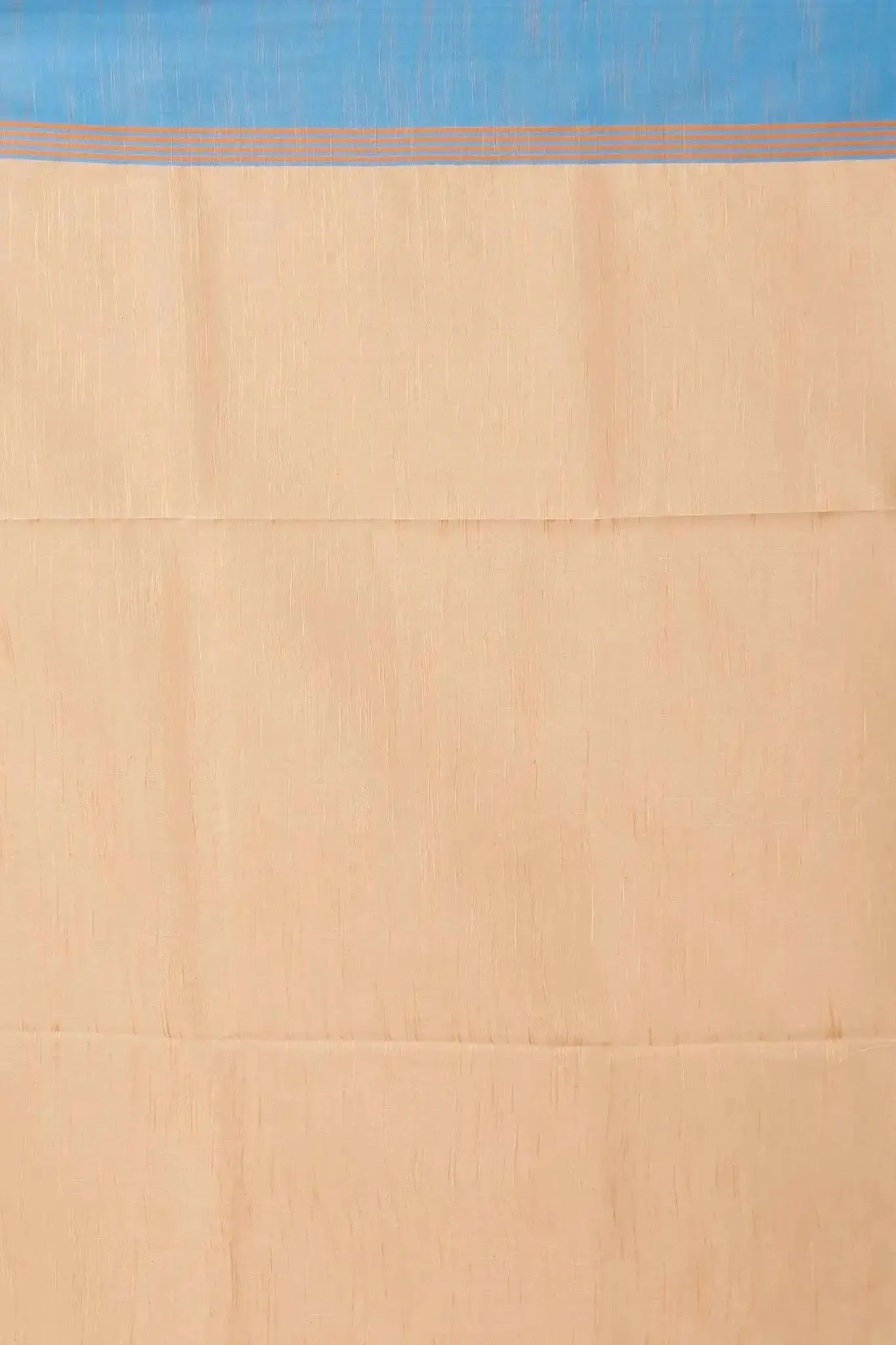 Elegant Beige Manipuri Cotton Saree with Blue & Mustard Woven Border