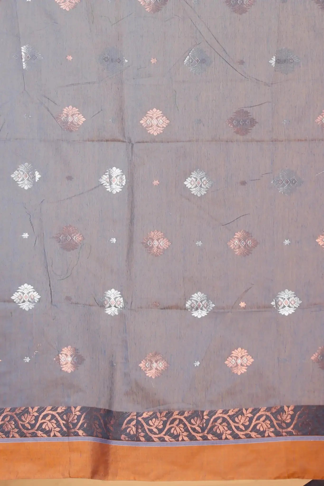 Red & Tealish Blue- Bellu Cotton Handloom Fancy Traditional Weave Saree - Grivana