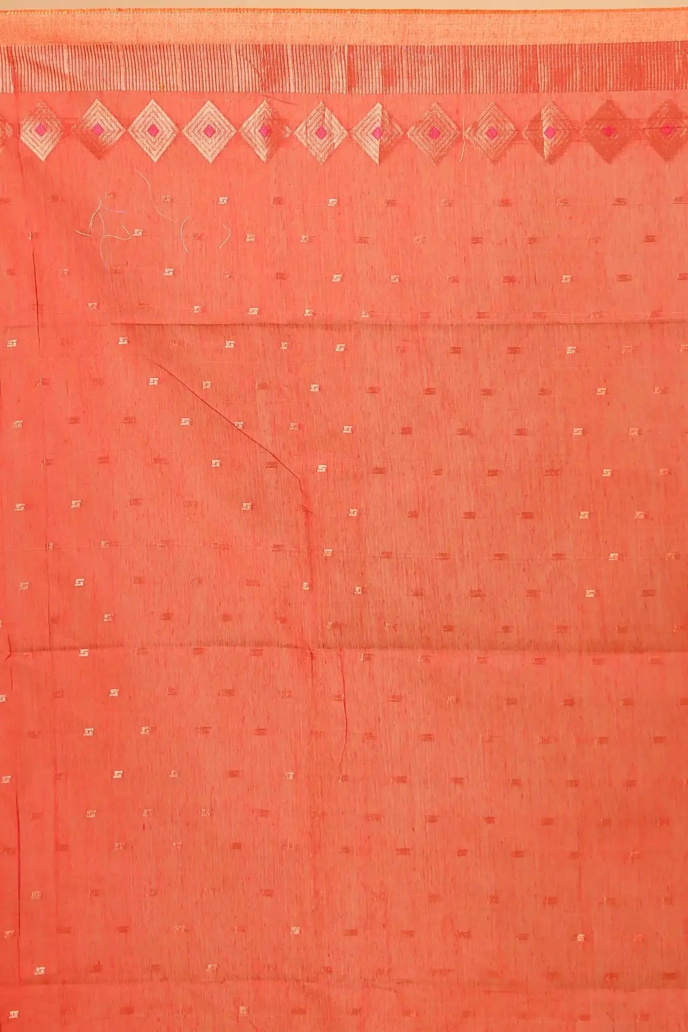 Tealish Blue With Lava Red Border- Bellu Cotton Handloom Fancy Saree - Grivana