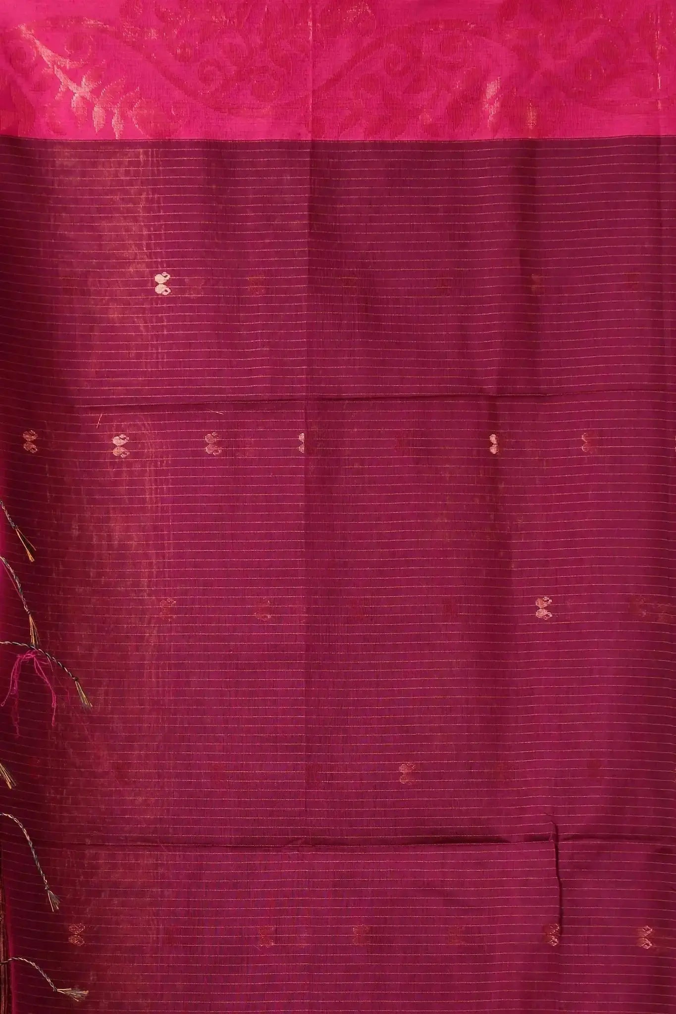 Cherrywood- Bellu Cotton Handloom Floral Border Design Saree With Blouse