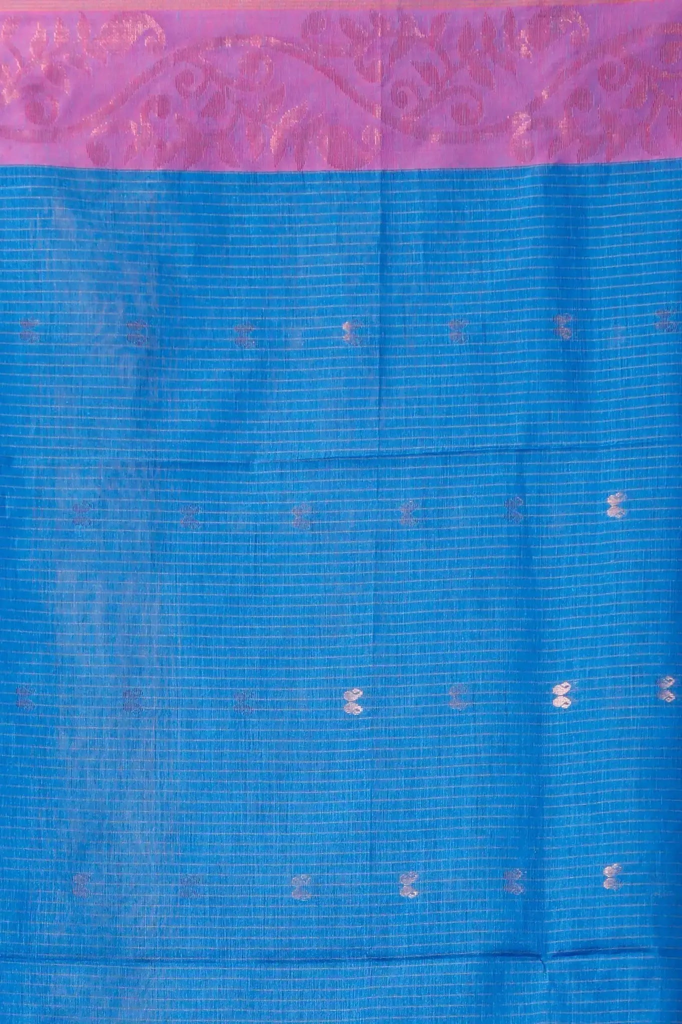 Peacock Blue- Bellu Cotton Handloom Traditional Motifs Saree With Blouse - Grivana