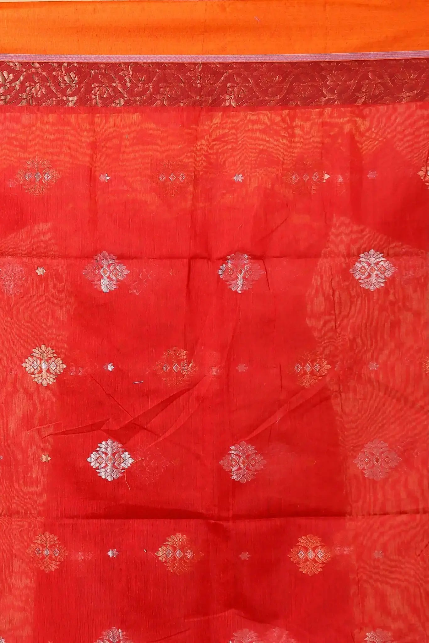 Deep Sea Green & Red- Bellu Cotton Handloom Fancy Handwoven Saree With Contrast Pallu - Grivana
