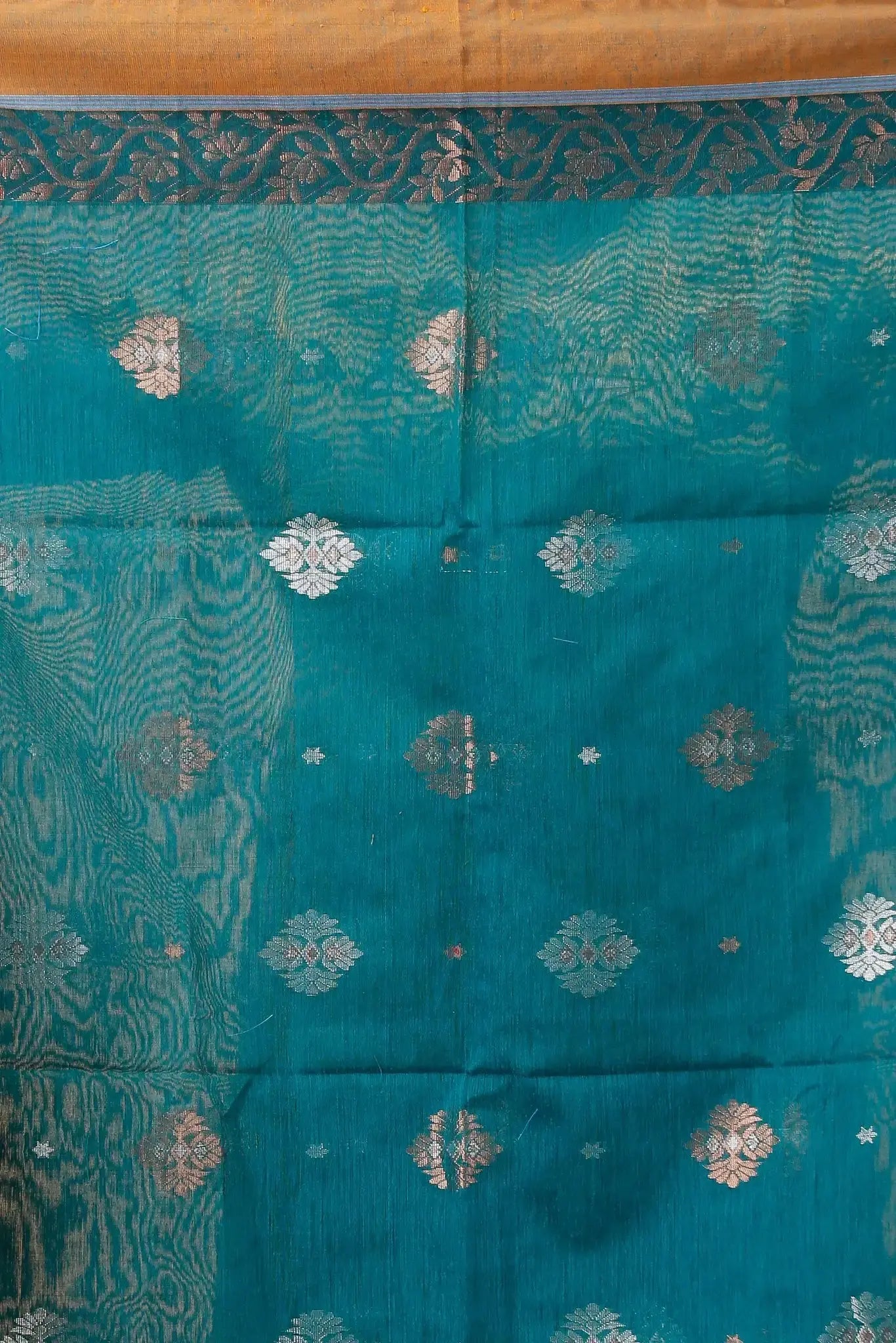 Deep Sea Green & Red- Bellu Cotton Handloom Fancy Handwoven Saree With Contrast Pallu - Grivana