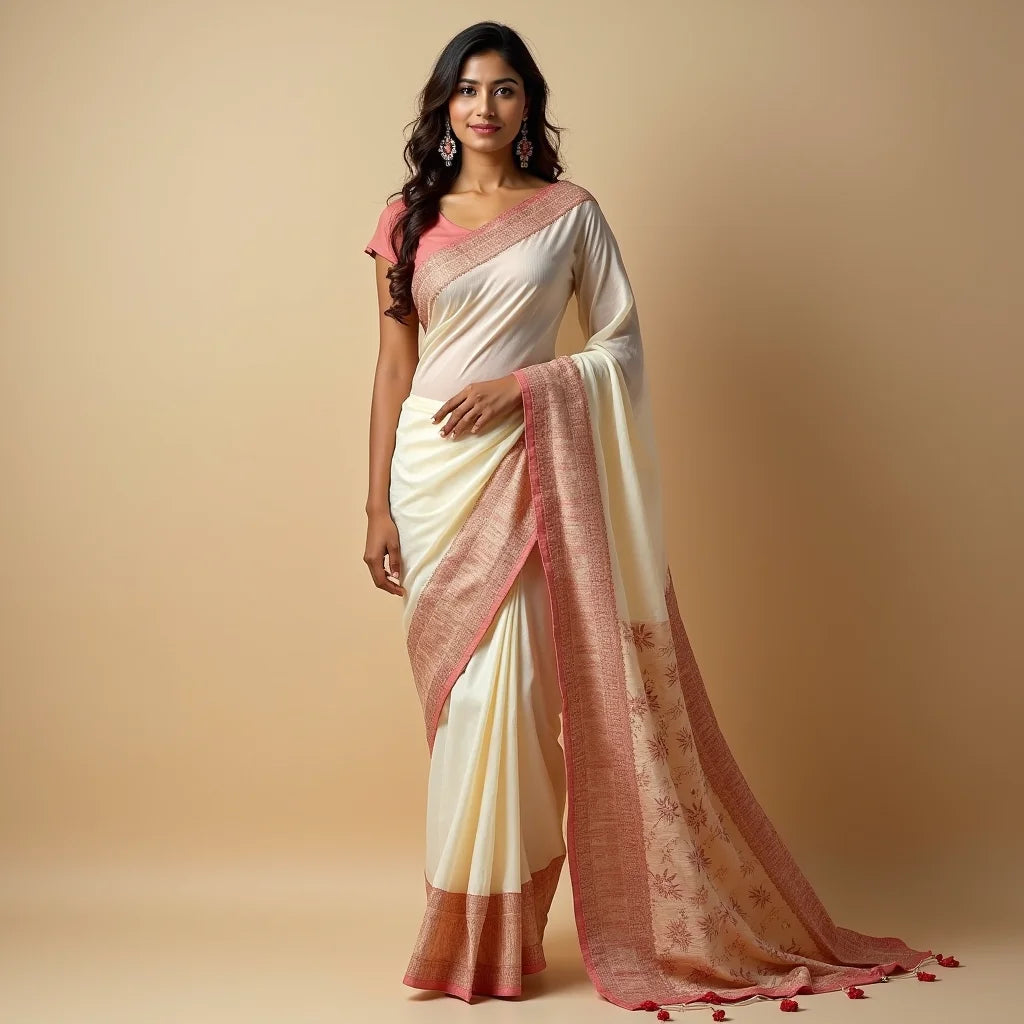 Lightweight Cotton Saree - Lightweight Cotton Saree: Breathable Everyday Wear Comfort