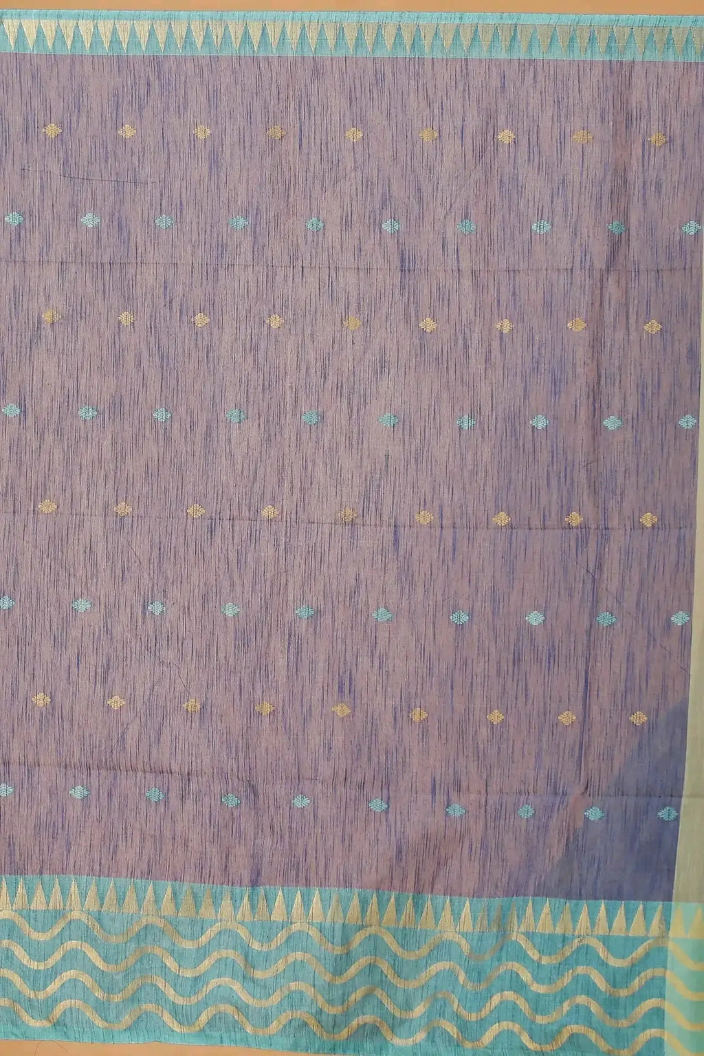 Bellu Cotton Saree – Fancy Mix Design with Blouse Piece Mist Blue