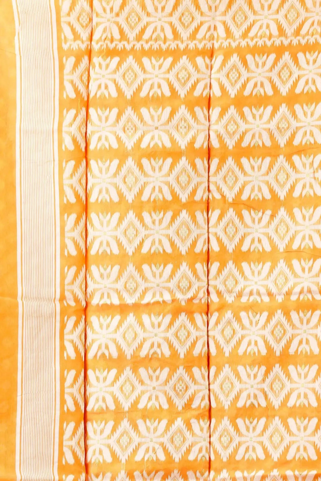 Yellow- Bengal Handloom Soft Casual Jamdani Saree