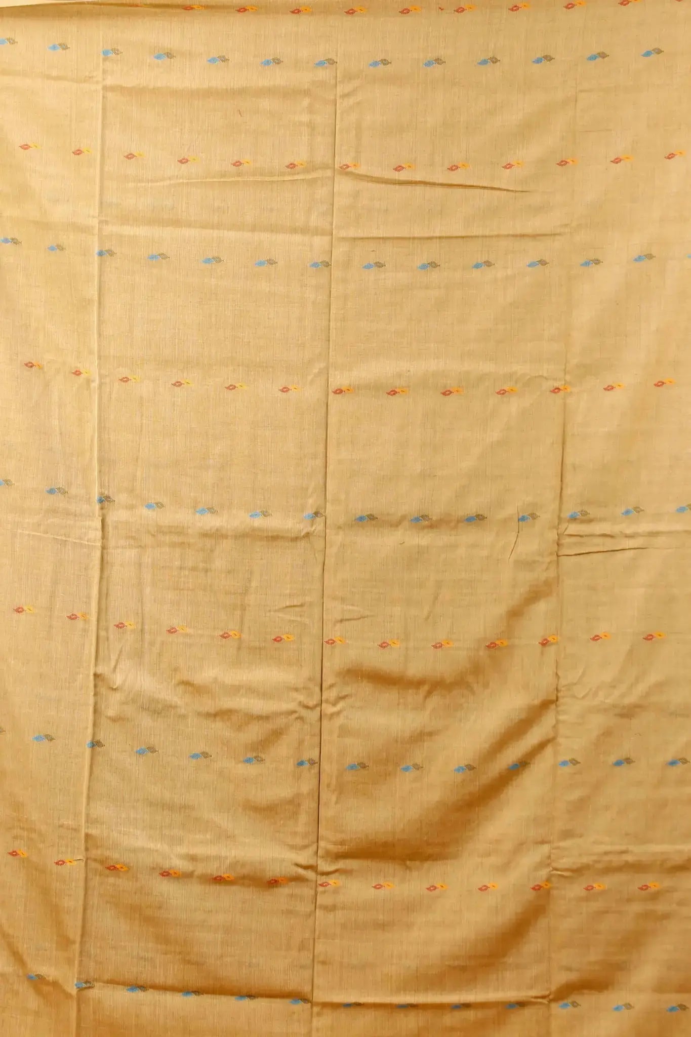 Elegant Mustard Beige Soft Cotton Saree With Contrast Woven Pallu