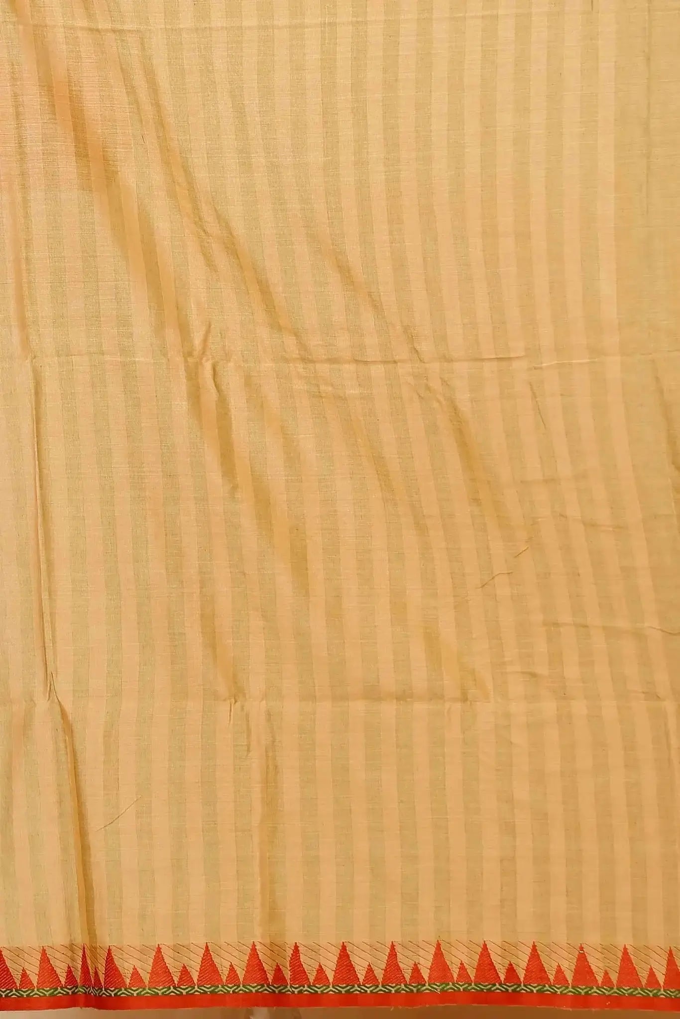 Elegant Mustard Beige Soft Cotton Saree With Contrast Woven Pallu