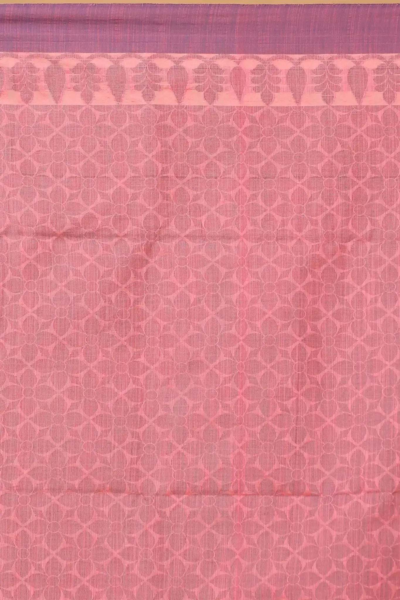 Coral Red- Bellu Cotton Handloom Fancy Saree Traditional Contrast Border - Grivana