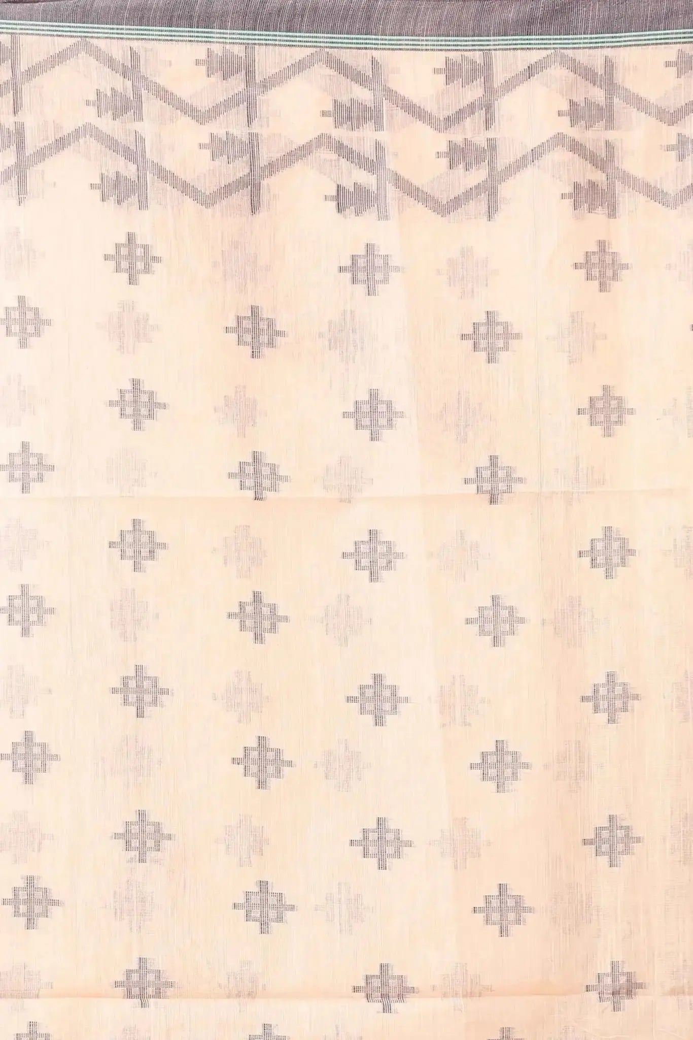 Pearl Bush- Bellu Cotton Handloom Fancy Geometric Design Saree With Blouse Piece
