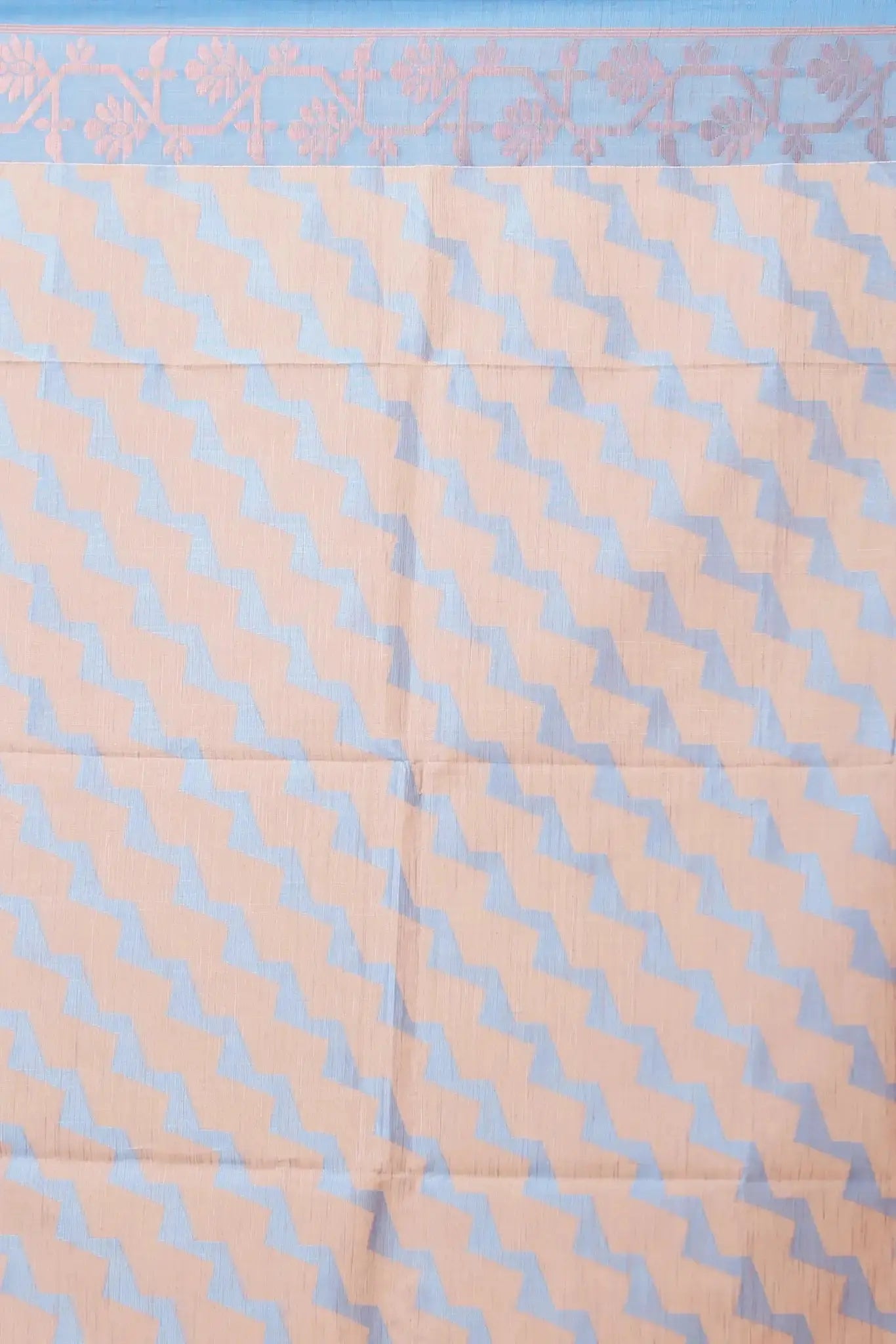 Bellu Rose Quartz Cotton Handloom Saree – Floral Motif Pattern With Blouse Piece - Grivana