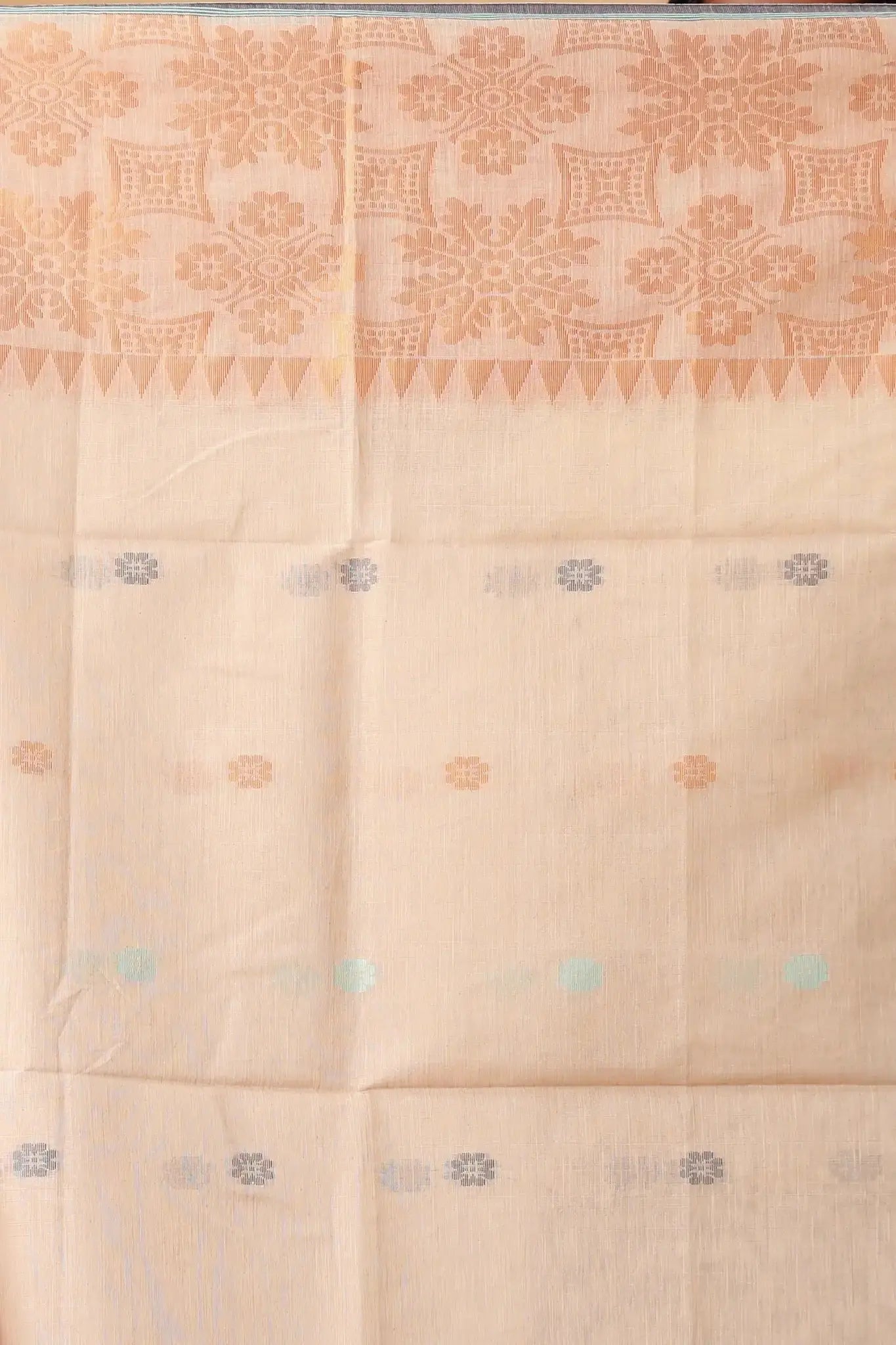 Rose Fog- Bellu Cotton Handloom Fancy Saree With Mist Blue Pallu - Grivana