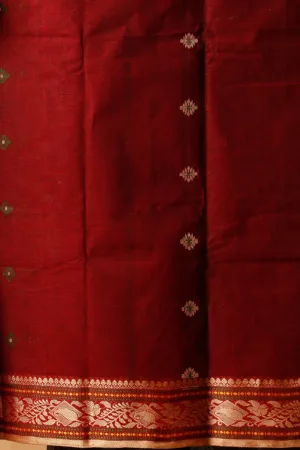 Premium Bengal Cotton Fabric Close-Up – Chocolate Handloom Weave | Grivana